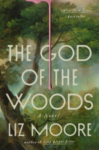 God of the Woods by Liz Moore book cover, atmospheric thriller recommended for subway commuters.