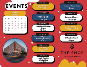 The Shop New Orleans October 2022 Events Calendar