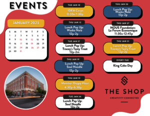 The Shop January 2023 Calendar