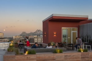 Rooftop terrace at The Shop New Orleans coworking space at the Contemporary Arts Center in New Orleans