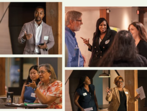 multiple photos of people networking