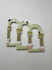 “Lewis Avenue Arcade,” Ceramic tile on foamboard, 2024 Sam Smouha
