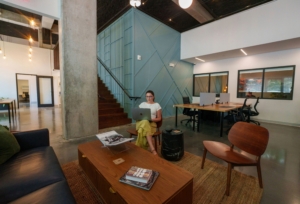 Casual lounge seating workspace