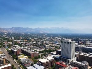 Startup teams collaborate in one of The Shop's coworking and meeting spaces in Downtown Salt Lake City